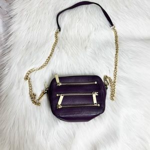 Rebecca Minkoff 4 Zip Purple Moto camera bag